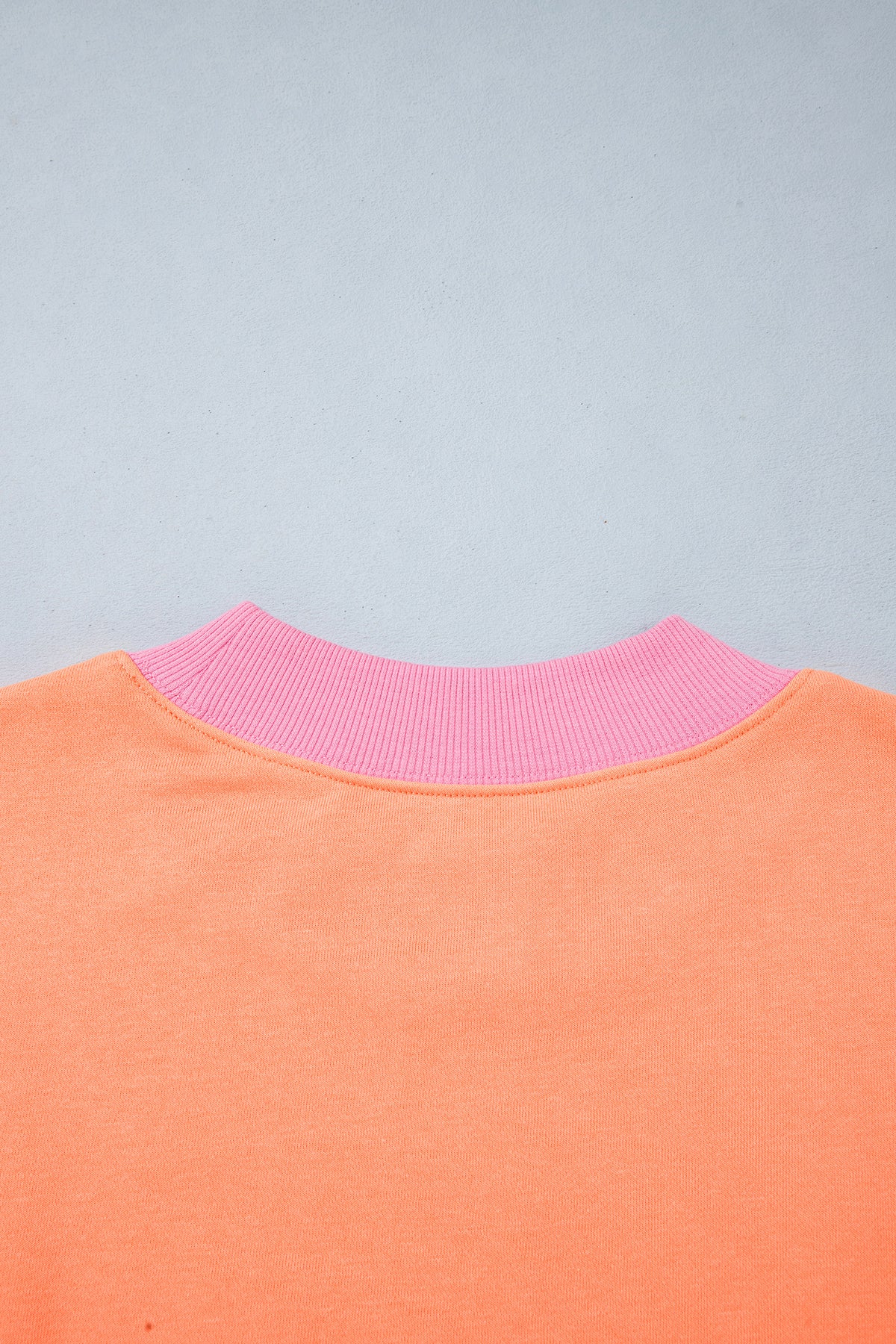 Pink Contrast Polka Dot Slogan Graphic Color Block Mock Neck Plus Sweatshirt