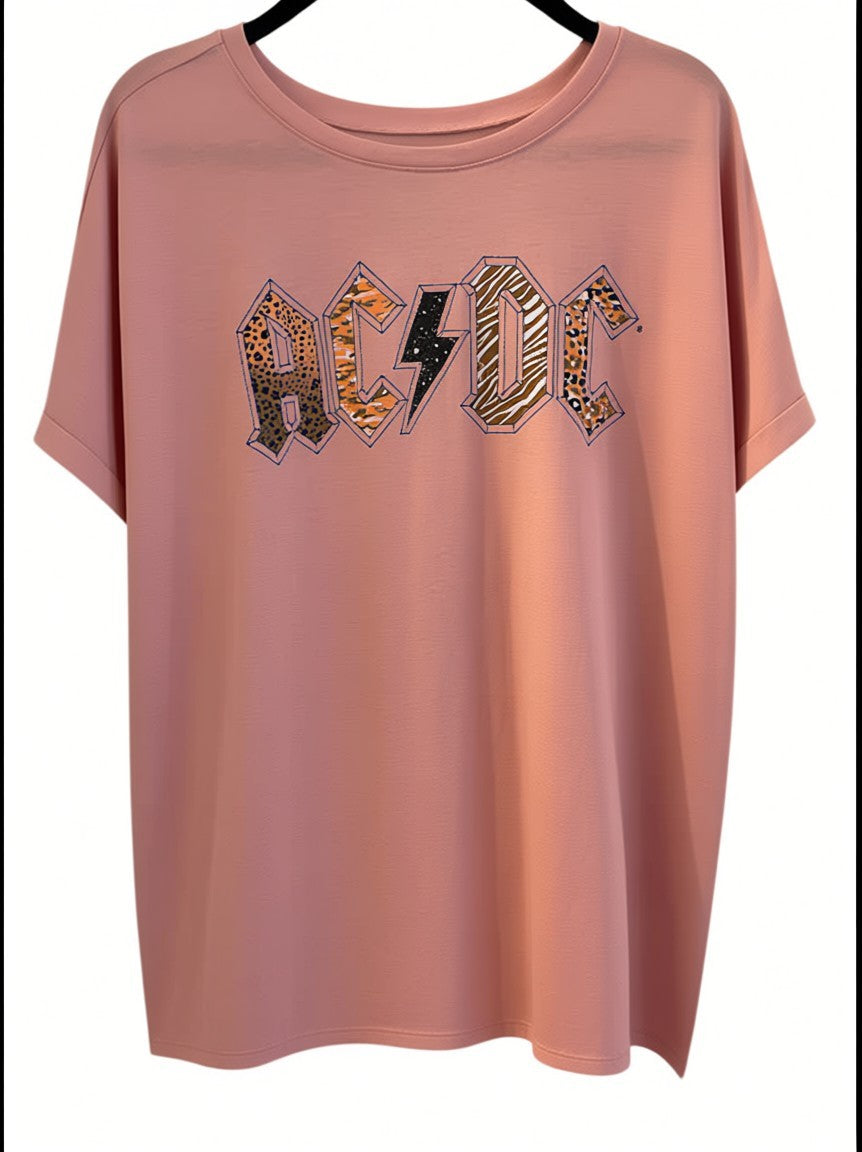 AC/DC Tshirt Dusty Pink