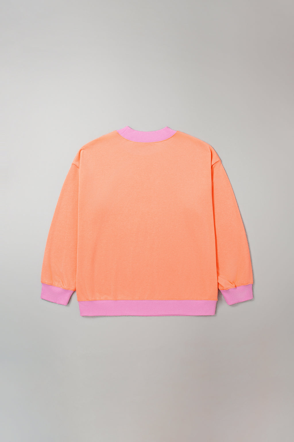 Pink Red Contrast Trim Plus Size Sweatshirt