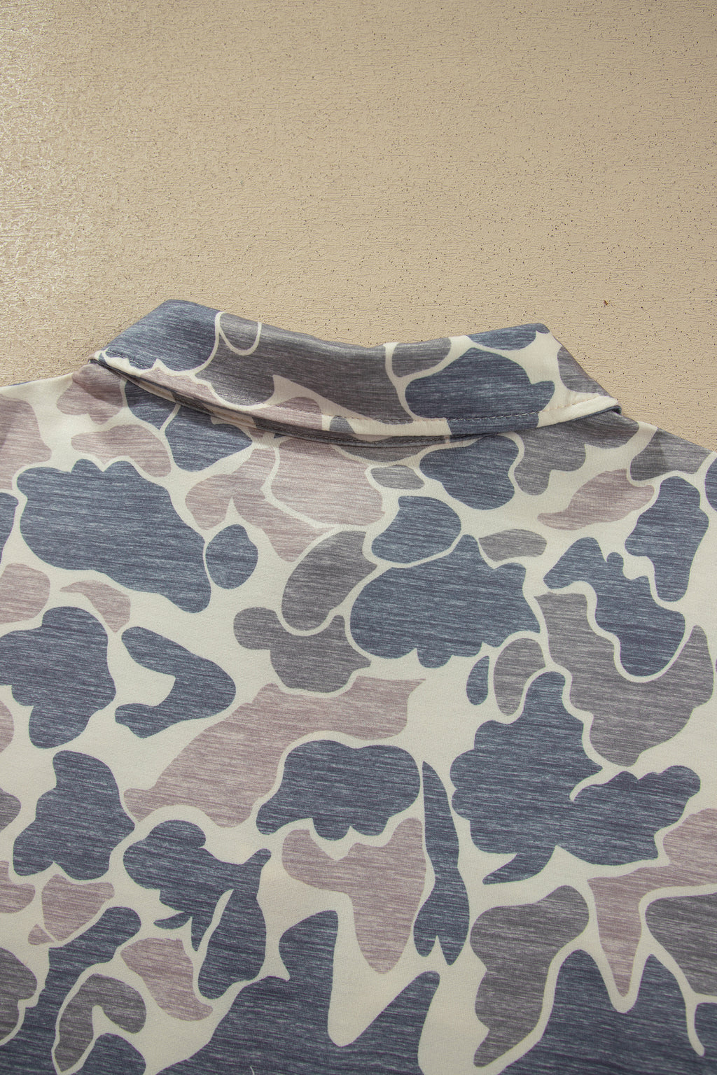 Multicolour Casual Camo V-Neck Buttoned Sweatshirt