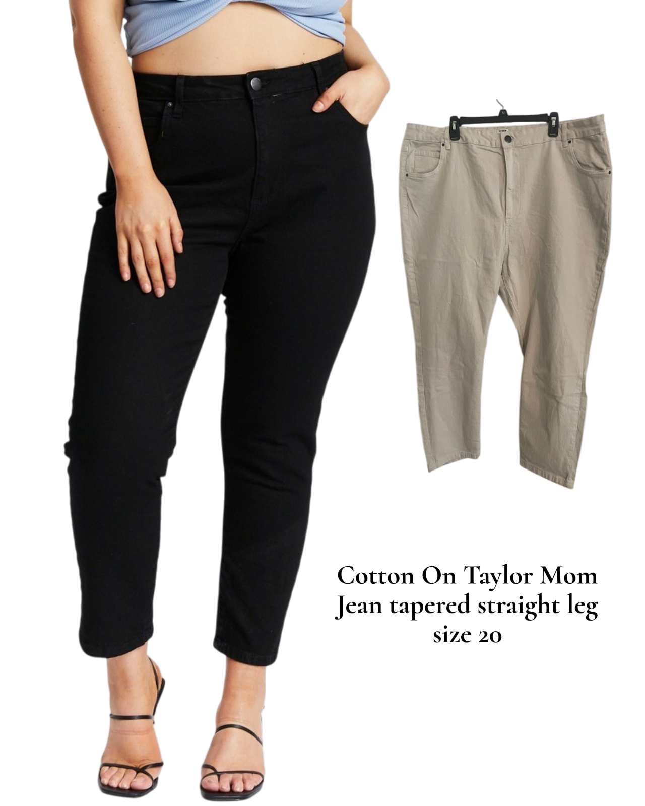 Cotton On Taylor Mom Jeans - Soft Taupe