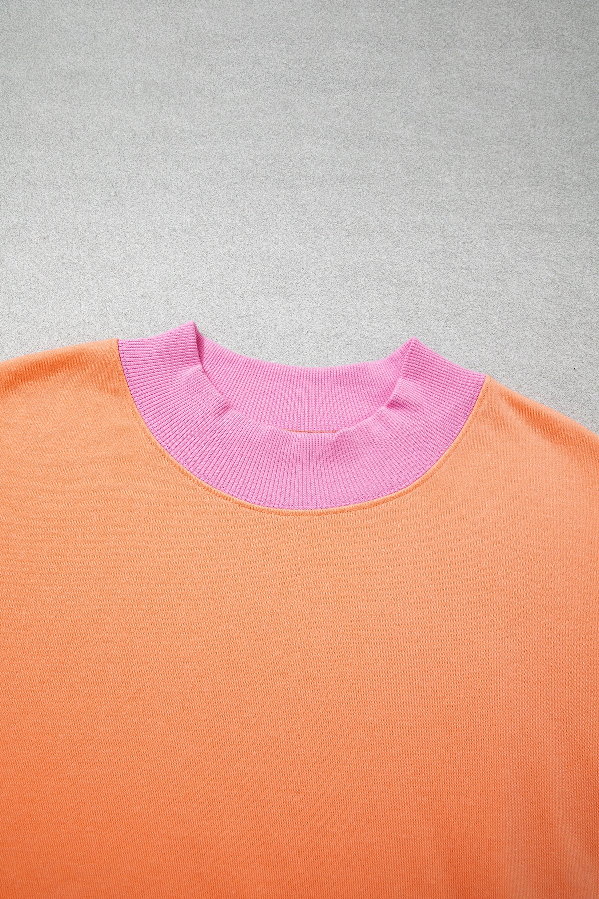 Pink Red Contrast Trim Plus Size Sweatshirt