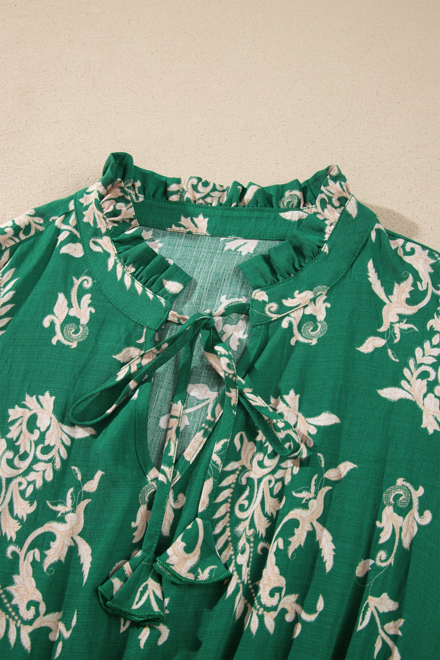 Green Floral Print V Neck Shift Dress Plus Size Dress