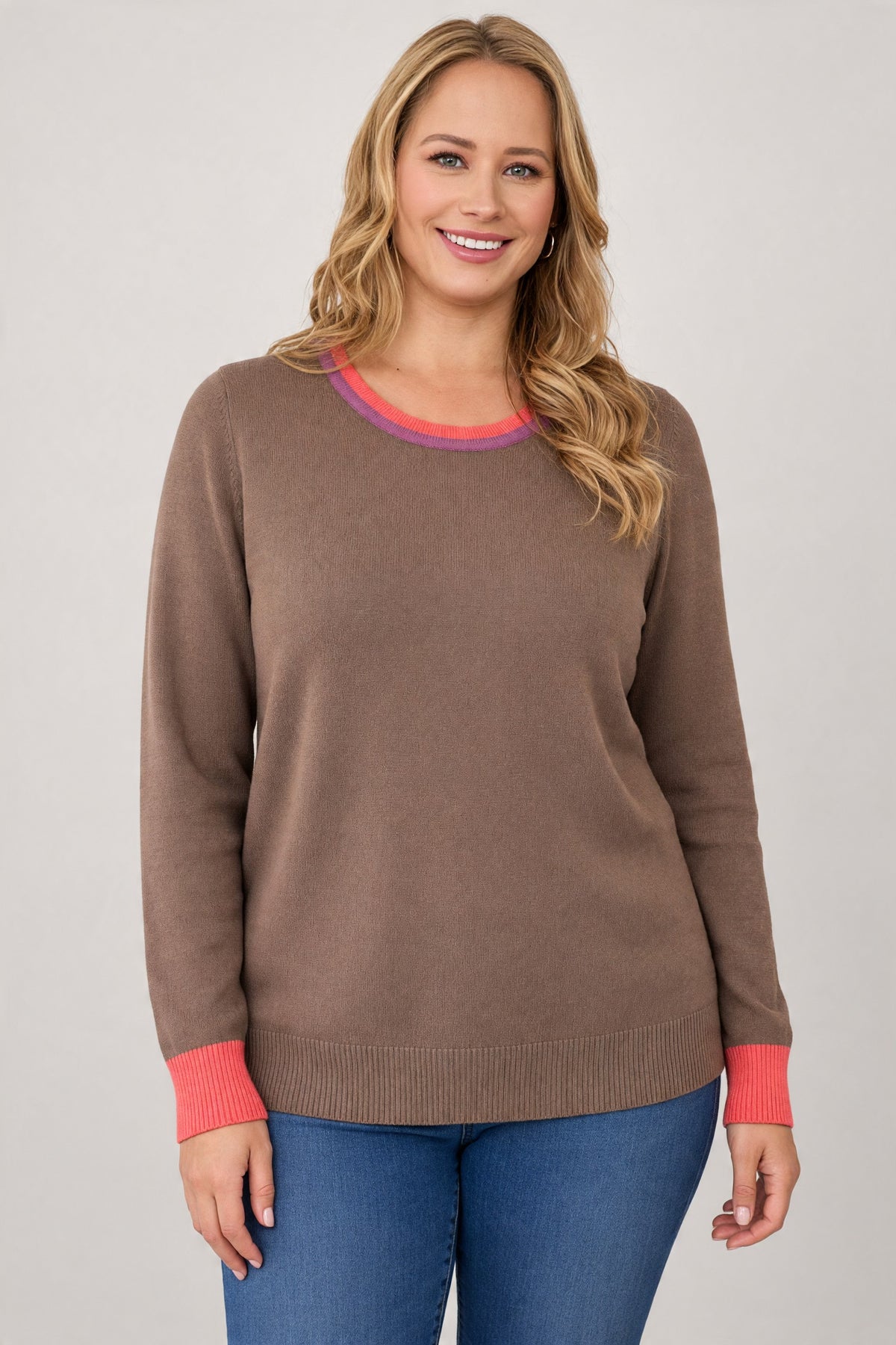 Belle by Kim Gravel Long Sleeve Round Neck Sweater