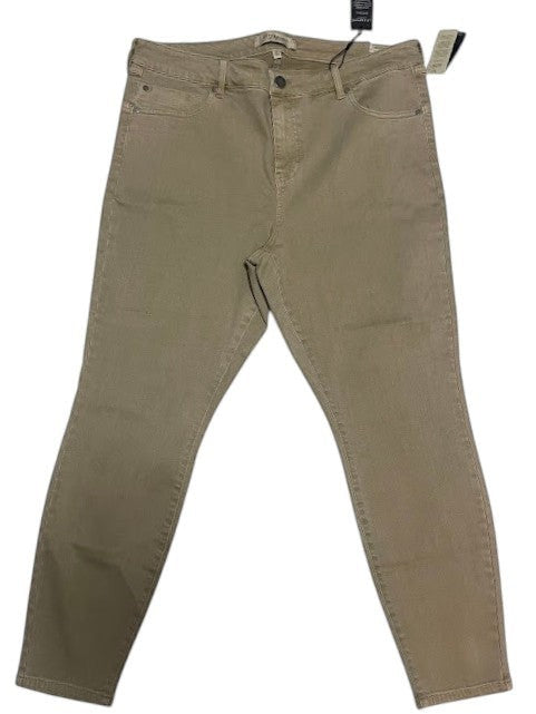 Somethinguluv3 Liverpool Piper Hugger ankle skinny jeans in biscuit tan cotton blend with a high rise fit