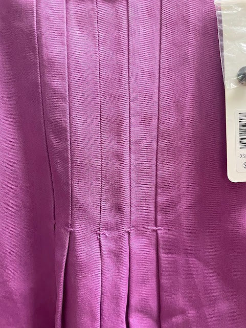 Somethinguluv3 Soft Surroundings magenta Tencel blouse with detailed vertical front pleating and tag attached