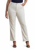 Somethinguluv3 Ralph Lauren Jeans Company white cropped straight leg jeans worn by a model with black sandals